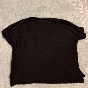 Dark gray soft V-neck T-shirt one size fits all Brandy Melville